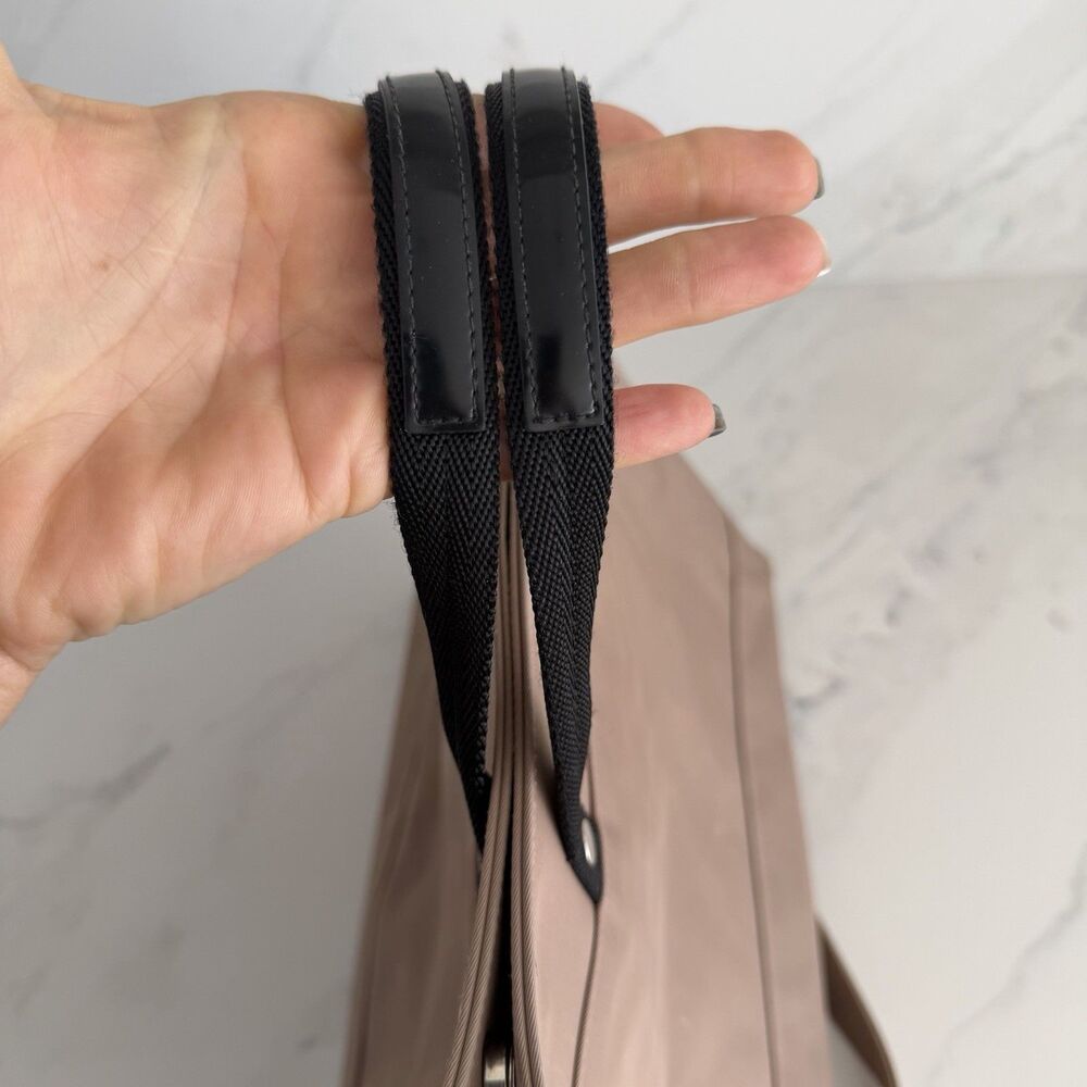 Un Apres Midi de Chien Nylong Satchel Handbag Tan Parisian Chic, Elevated Casual - Picture 5 of 7